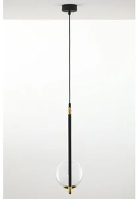 Lustră pe cablu Jupiter 2023 ZAFRA 1xG9/10W/230V negru/auriu/transparent