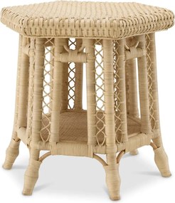 Masuta auxiliara din ratan natural design LUX Saba Hexagon