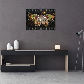 Tablou pe sticlă - Fluture magic (70x50 cm)