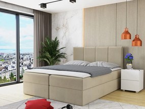 Pat matrimonial 140 cm Gunzy (Bej) (cu somieră și saltea) (cu sp. depozitare). Promo -17%. 1104125