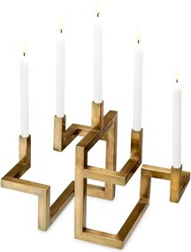 Suport pentru 5 lumanari, design LUX Skyline, alama vintage