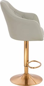 HR831W Scaun Culoare in Piele Ecologica Premium Soft cu Bază Aurie