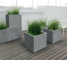 Ghiveci SIERRA SQUARE BETON EFFECT 38,5 cm , gri, M