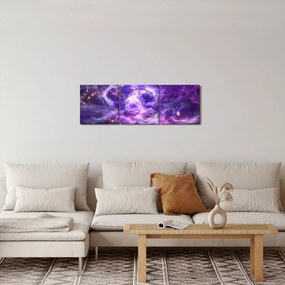Tablou - Universul violet (cu ceas) (90x30 cm)