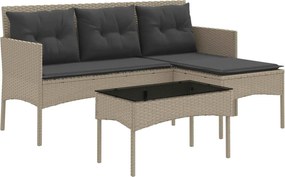 vidaXL Set de canapele pentru grădină cu pernă 2 pcs poliratan