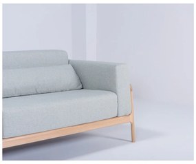 Canapea cu structură din lemn de stejar Gazzda Fawn Plus, 240 cm, albastru - gri