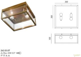 Plafoniera de exterior cu protectie IP55, Quadro 262.03.OT