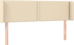 vidaXL Tăblie de pat cu aripioare crem 147x16x78/88 cm textil