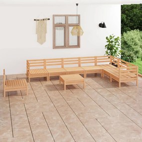 3083049 vidaXL Set mobilier de grădină, 9 piese, lemn masiv de pin