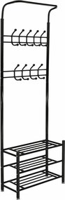 Mobilier hol BARNUM, negru, metal, 66x30x190 cm