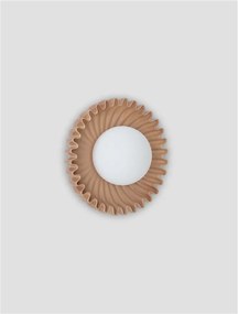 Aplica decorativa ceramica caramel, sticla alb, PETEL
