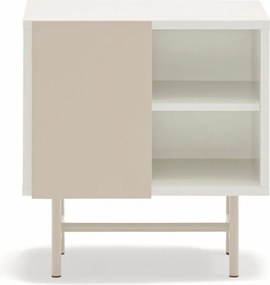 Noptieră bej/crem cu rafturi cu aspect mat Nube – Teulat