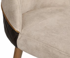 Set de scaune de sufragerie Nova Cream și Walnut,2 buc., 2 buc.