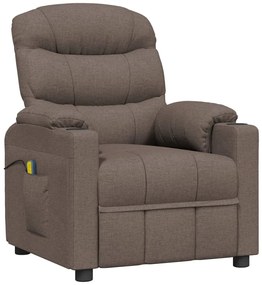 3143511 vidaXL Fotoliu de masaj electric rabatabil, gri taupe, textil