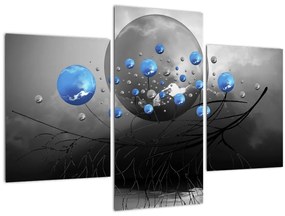 Tabloul cu bile abstracte albastre (90x60 cm)