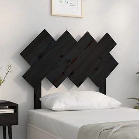 819204 vidaXL Tăblie de pat, negru, 92x3x81 cm, lemn masiv de pin