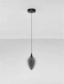 Pendul LED modern, Metal, Sticla, Fumuriu, Nali