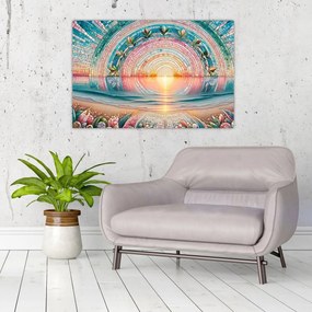 Tablou – Mozaic al soarelui la apus (90x60 cm)