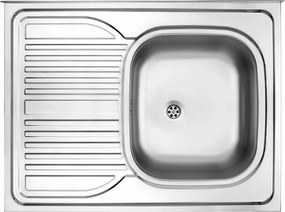 Chiuveta Deante Tango inox satinat cu cuva orientata pe dreapta 80x60 cm