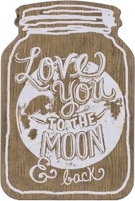 Moon Decoratiune perete, Lemn, Bej