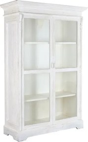 Vitrina din lemn de mango, finisaj alb antichizat, "Blanco "