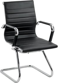 RESIGILAT - Scaun sedinta si sala vizitatori din piele eco OFF 806 negru