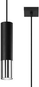 Sollux Lighting Loopez lampă suspendată 1x40 W negru-crom SL.0940