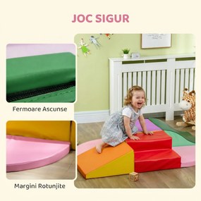 HOMCOM Set de Joacă pentru Copii 1-3 Ani cu 6 Piese de Construcție, 150x100x24 cm, Multicolor | Aosom Romania