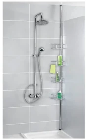 Raft pentru baie argintiu lucios de colț telescopic din oțel inoxidabil Dolcedo – Wenko