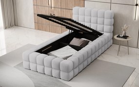 Pat lemn masiv Tapitat Tetrix Personalizabil 90x200 cm - Touch 18