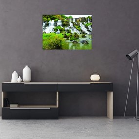 Tablou pe sticlă - cascade (70x50 cm)