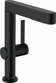 Baterie lavoar Hansgrohe Finoris 230 cu dus extractibil, 2 jeturi si ventil Push-Open negru mat