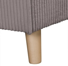 Taburet gri cu tapițerie din catifea reiată Ariella – Ropez