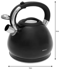 Fierbator Kinghoff KH 1221, 3,4 l, fluierat, efect marmura, inductie, negru