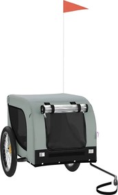vidaXL Remorcă bicicletă animale companie, gri/negru, oxford/fier