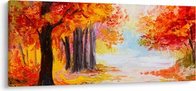 Tablou - Pictura, toamna colorată (120x50 cm)
