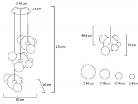 Lustra cu 3 pendule LED design modern Boliccine