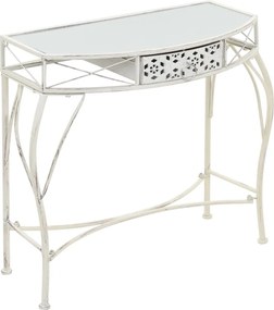 vidaXL Masă laterală stil franțuzesc, alb, 82 x 39 x 76 cm, metal