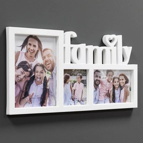 Rama foto 3D White Family pentru 3 fotografii 40x20 cm