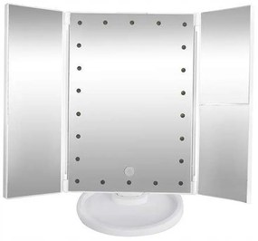 Oglindă LED reglabilă, rotativă, rabatabilă, alb