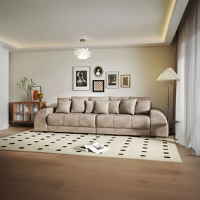 Canapea extensibilă dumonde cu 2 lăzi de depozitare si sezut confortabil din spuma high-density, Verona Tobago Silver 310x100 cm