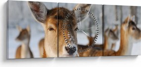 Tablou - Cerbi (cu ceas) (90x30 cm)