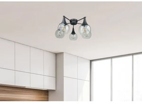 Lustră aplicată STAR 5xE27/60W/230V negru/transparent