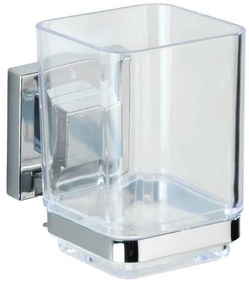 Set de accesorii de baie argintiu lucios autoadeziv din plastic Quadro – Wenko