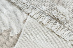 Covor ECO SISAL MOROC 22331 Absztrakció, boho franjuri - structural bej / cremă
