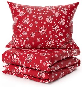 Lenjerie de pat din microplus SNOWFALL rosu Dimensiune lenjerie de pat: 2 buc 70 x 90 cm | 200 x 220 cm