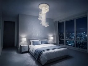 Plafonieră LED cu cristale NAURU LED/24W/230V Ø 45 cm crom lucios + telecomandă