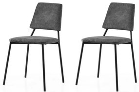 Set de scaune de sufragerie Lima Grey and Black, 2bucăți