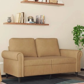 vidaXL Canapea cu 2 locuri, maro, 120 cm, catifea