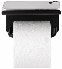 Suport pentru hârtie igienică negru de montat pe perete din oțel inoxidabil Modo – Blomus